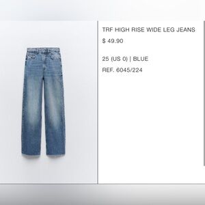 NWT Zara TRF Wide Leg Jeans